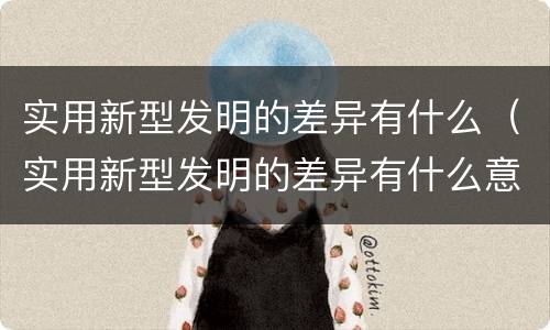 实用新型发明的差异有什么（实用新型发明的差异有什么意义）