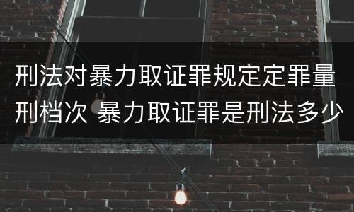 刑法对暴力取证罪规定定罪量刑档次 暴力取证罪是刑法多少条