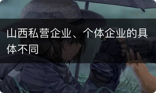 山西私营企业、个体企业的具体不同
