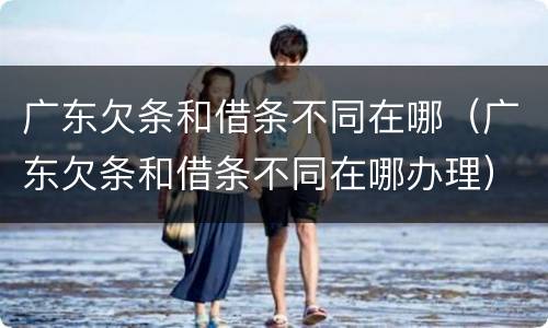 广东欠条和借条不同在哪（广东欠条和借条不同在哪办理）