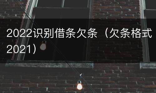 2022识别借条欠条（欠条格式2021）
