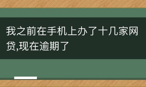 我之前在手机上办了十几家网贷,现在逾期了