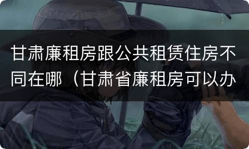 甘肃廉租房跟公共租赁住房不同在哪（甘肃省廉租房可以办房产证吗）
