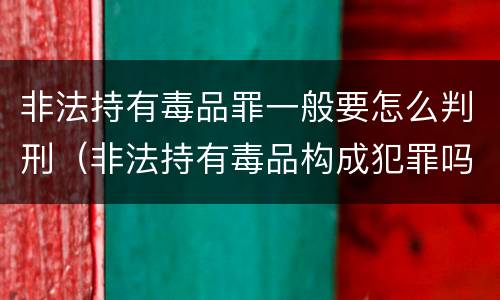 非法持有毒品罪一般要怎么判刑（非法持有毒品构成犯罪吗）
