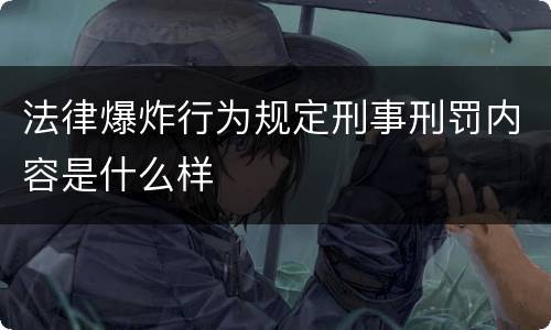 法律爆炸行为规定刑事刑罚内容是什么样