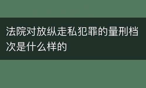 法院对放纵走私犯罪的量刑档次是什么样的