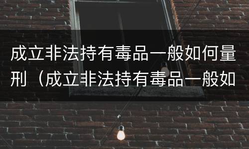 成立非法持有毒品一般如何量刑（成立非法持有毒品一般如何量刑的）