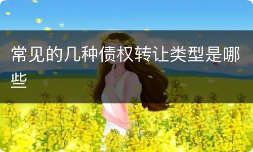 常见的几种债权转让类型是哪些