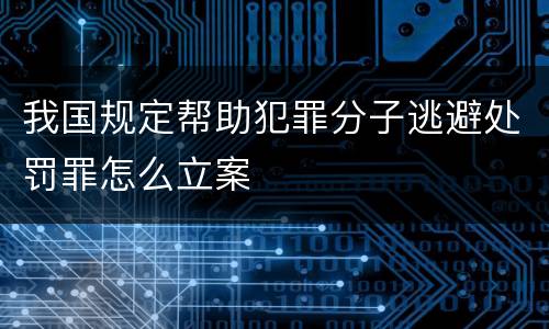 我国规定帮助犯罪分子逃避处罚罪怎么立案