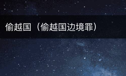 偷越国（偷越国边境罪）