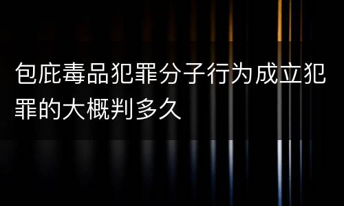包庇毒品犯罪分子行为成立犯罪的大概判多久