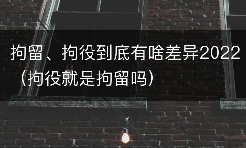 拘留、拘役到底有啥差异2022（拘役就是拘留吗）