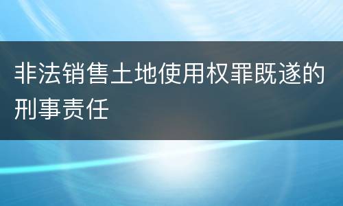 非法销售土地使用权罪既遂的刑事责任