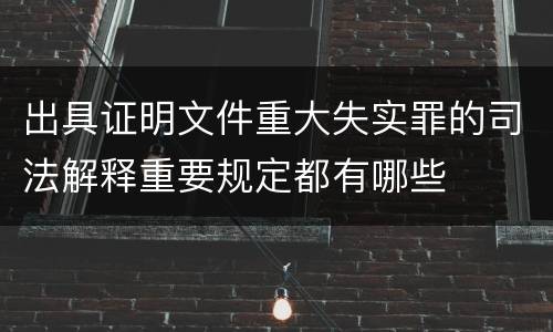 出具证明文件重大失实罪的司法解释重要规定都有哪些