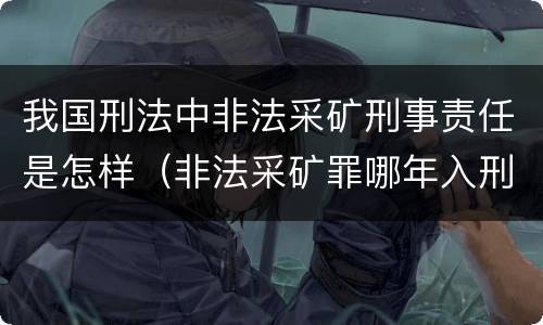 我国刑法中非法采矿刑事责任是怎样（非法采矿罪哪年入刑法）