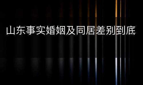 山东事实婚姻及同居差别到底