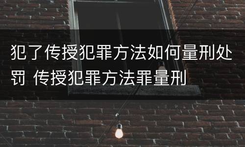 犯了传授犯罪方法如何量刑处罚 传授犯罪方法罪量刑