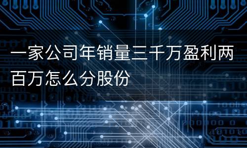 一家公司年销量三千万盈利两百万怎么分股份