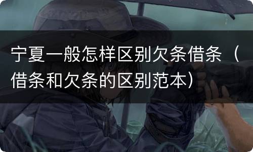 宁夏一般怎样区别欠条借条（借条和欠条的区别范本）