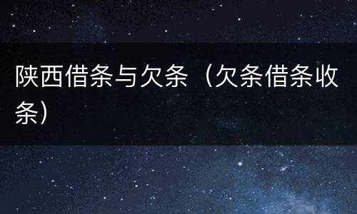 陕西借条与欠条（欠条借条收条）
