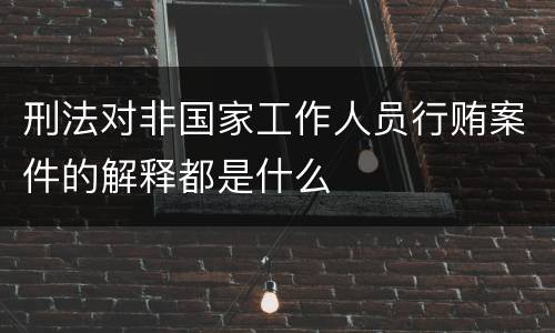 刑法对非国家工作人员行贿案件的解释都是什么