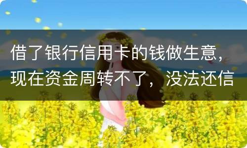 借了银行信用卡的钱做生意，现在资金周转不了，没法还信用卡了。我该怎么办