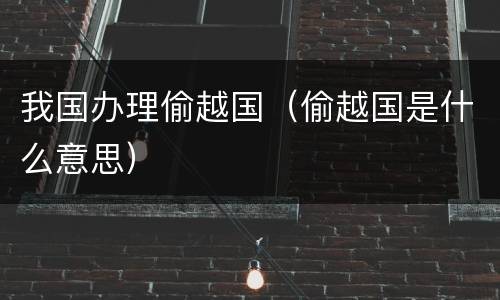 我国办理偷越国（偷越国是什么意思）