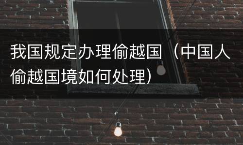 我国规定办理偷越国（中国人偷越国境如何处理）