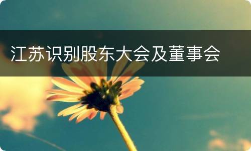 江苏识别股东大会及董事会