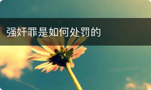 强奸罪是如何处罚的