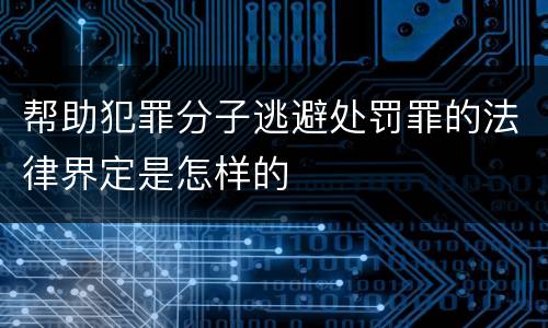 帮助犯罪分子逃避处罚罪的法律界定是怎样的
