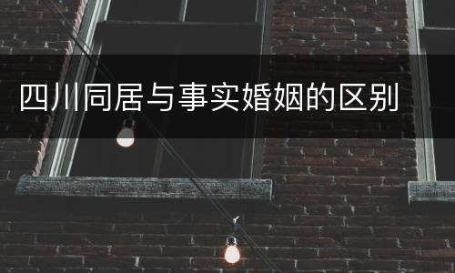 四川同居与事实婚姻的区别