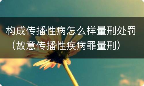 构成传播性病怎么样量刑处罚（故意传播性疾病罪量刑）