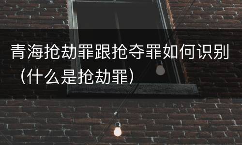 青海抢劫罪跟抢夺罪如何识别（什么是抢劫罪）