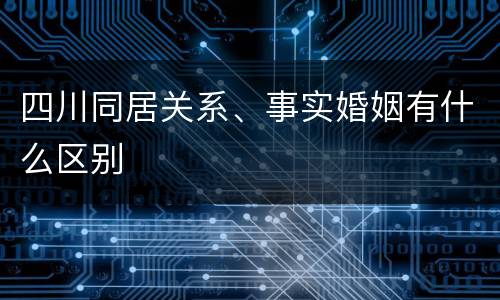 四川同居关系、事实婚姻有什么区别