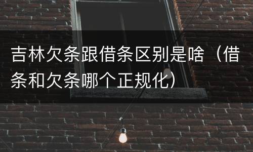 吉林欠条跟借条区别是啥（借条和欠条哪个正规化）