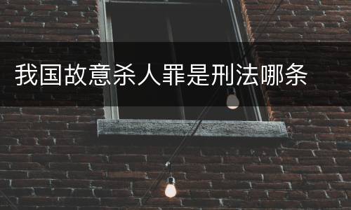 我国故意杀人罪是刑法哪条