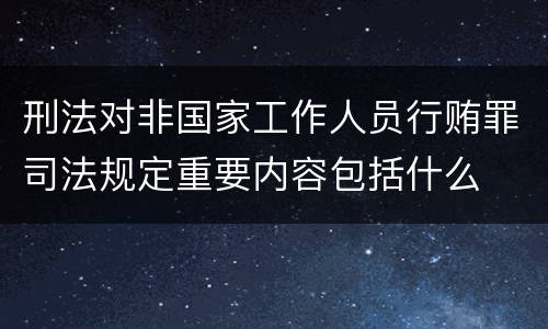 刑法对非国家工作人员行贿罪司法规定重要内容包括什么