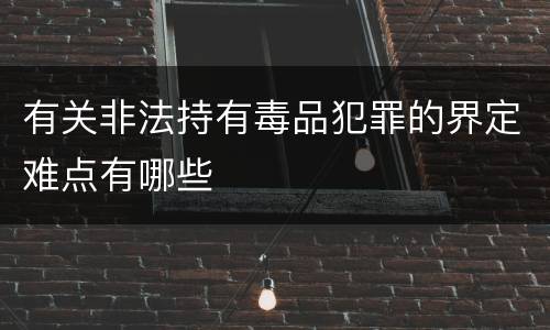 有关非法持有毒品犯罪的界定难点有哪些