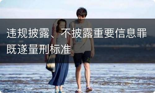 违规披露、不披露重要信息罪既遂量刑标准