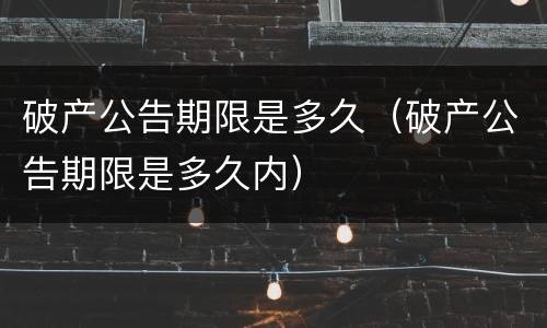 破产公告期限是多久（破产公告期限是多久内）