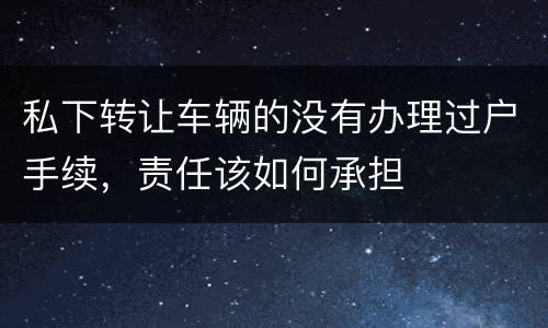 私下转让车辆的没有办理过户手续，责任该如何承担