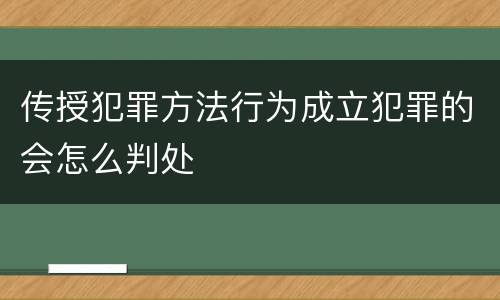 传授犯罪方法行为成立犯罪的会怎么判处