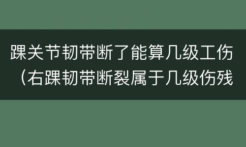 踝关节韧带断了能算几级工伤（右踝韧带断裂属于几级伤残）