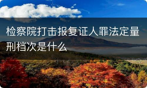 检察院打击报复证人罪法定量刑档次是什么