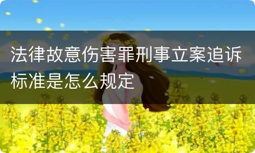 法律故意伤害罪刑事立案追诉标准是怎么规定