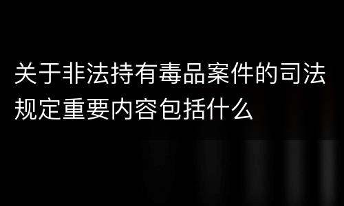 关于非法持有毒品案件的司法规定重要内容包括什么