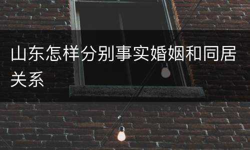山东怎样分别事实婚姻和同居关系