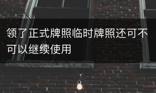 领了正式牌照临时牌照还可不可以继续使用