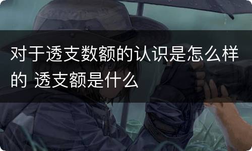 对于透支数额的认识是怎么样的 透支额是什么